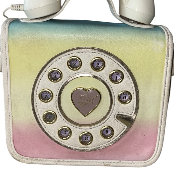 Betsey Johnson Pastel Mini Retro Phone Crossbody Shoulder Bag - Picture 5 of 16